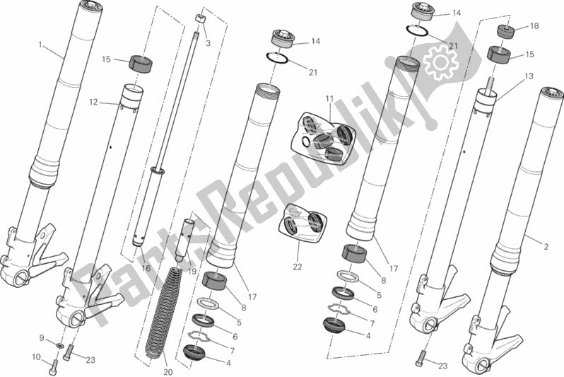 Tutte le parti per il Forcella Anteriore del Ducati Monster 659 ABS Australia 2013